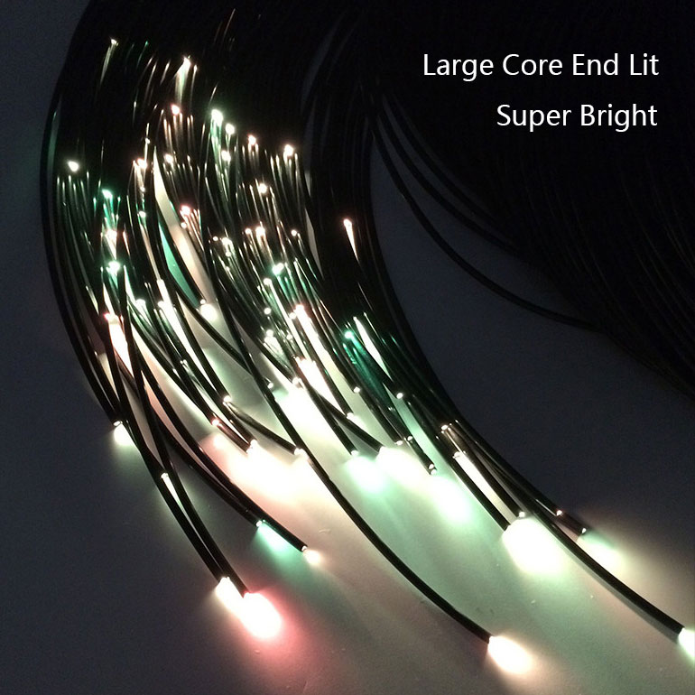 Black-PVC Sheathed Solid Core End Emitting Fiber Optic Cable Black-PVC Sheathed Solid Core End Emitting Fiber Optic Cable